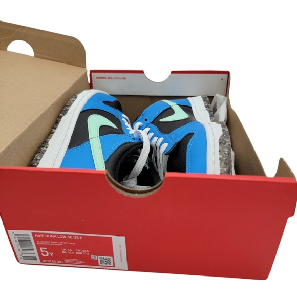 Nike Dunk Low SE Crater Photo Blue Black Light Mint Foam GS 5Y = size 7